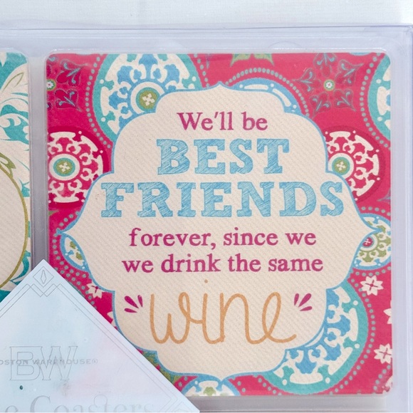 Stone Coasters Gift Set of 4, For “Wine Lovers” NEW NIP - Picture 5 of 7